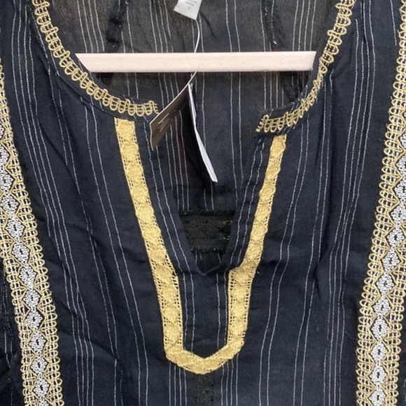 J Jill Boho Embroidered Black Tunic NWT Size Small - Picture 13 of 14